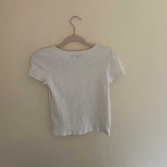 American Eagle Scoop Neck White Crop Top - Picture 4 of 4